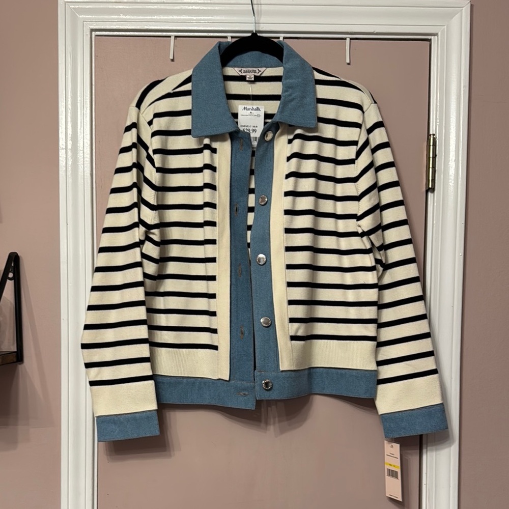 Striped & Denim Lightweight Jacket